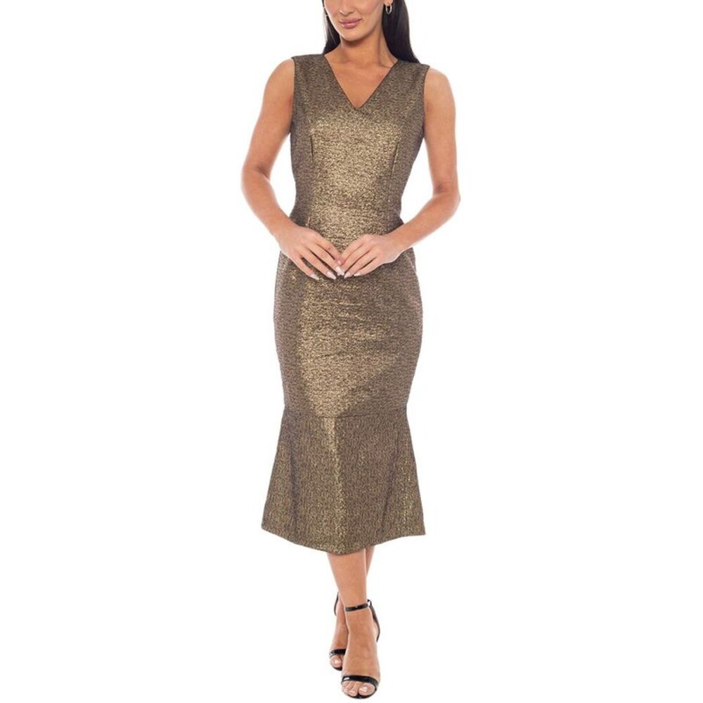 Oleg Cassini Womens  Brocade Midi Dress